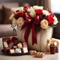 Thank You Flowers With Chocolates And Cakes