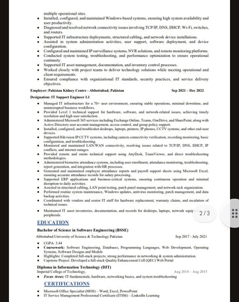 Riyadh, Job Seekers, Experienced IT Support Engineer Available For Immediate Joining | Riyadh
