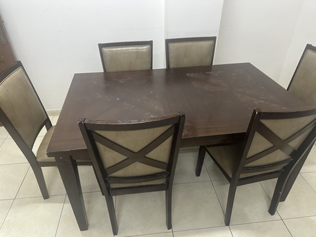 Riyadh, Furniture, SAR 600,  Dining Table With 6 Chairs For Sale