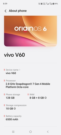 Dammam, Mobile Phones, SAR 1400,  Vivo V60 5g 128 Gb 8+8 Ram Sony Camera