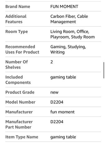 Dammam, Furniture, SAR 300,  Gaming Desk Carbon Fiber With Mousepad Carpet 180X70cm