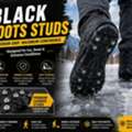 Black Boots Studs For Ice & Snow Traction