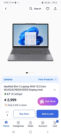 Jeddah, Computers, SAR 2650,  IdeaPad Slim 3 Laptop With 15.3 Inch I7 1tb