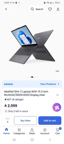 Jeddah, Computers, SAR 2650,  IdeaPad Slim 3 Laptop With 15.3 Inch I7 1tb