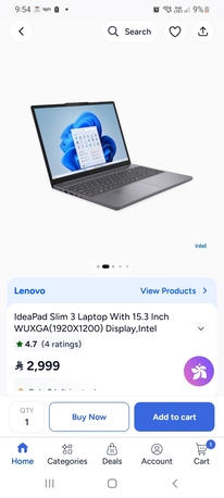 Jeddah, Computers, SAR 2650,  IdeaPad Slim 3 Laptop With 15.3 Inch I7 1tb