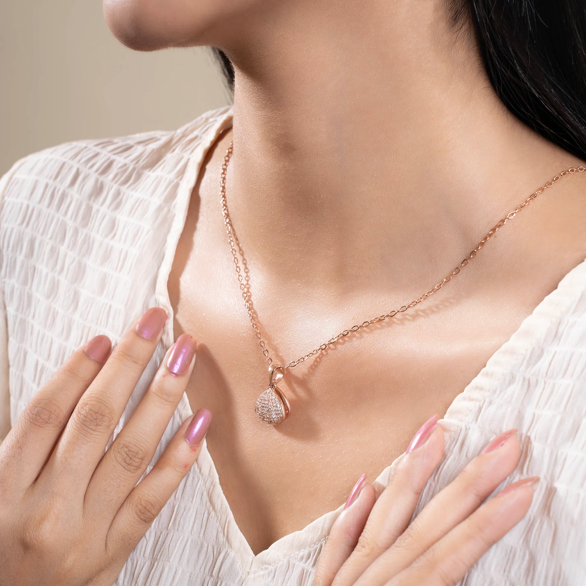 Mumbai, Jewelry, INR 7890,  Serene Seashell Pearl Pendant