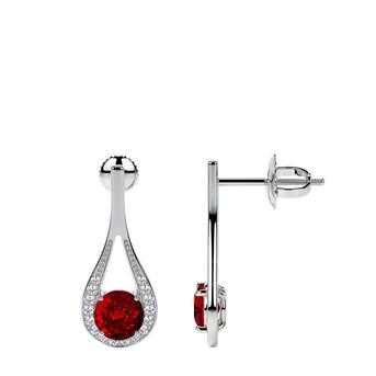 New York, Jewelry, USD 5466,  Elegant Ruby Earrings In Round Shape Design