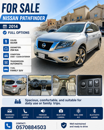 Riyadh, Vehicles, Cars & Trucks , SAR 30000,  Nissan Pathfinder-full,  2014,  250 KM,