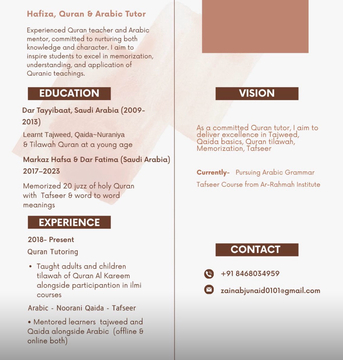 Jeddah, Lessons Offered, Quran & Qaida Lessons