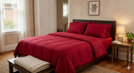 Mumbai, Household Items, INR 1499,  Red Bedsheets Pure Cotton 245 GSM Handloom Woven, Natural Azo-Free Dyes, Deep & Rich | The