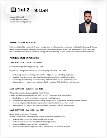 Dubai, Job Seekers, Land Surveyor