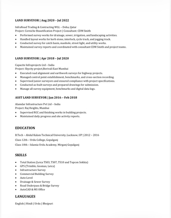 Dubai, Job Seekers, Land Surveyor
