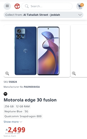Jeddah, Mobile Phones, SAR 700,  Motorola Edge 30 Fusion 256GB 12GB Blue Color