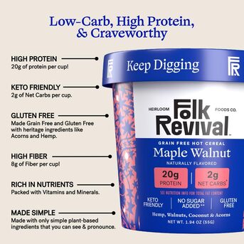 New York, Health & Beauty Items, USD 39,  Folk Revival Maple Walnut Cereal Cup &ndash; Grain-Free, High-Protein Breakfast
