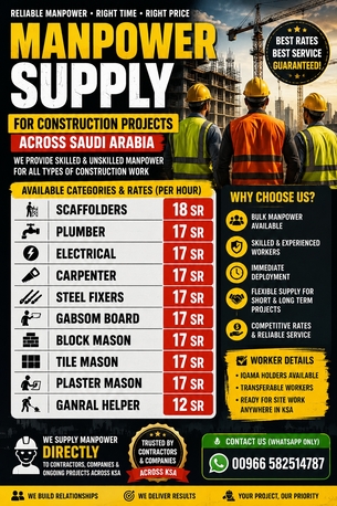 Riyadh, Job Seekers, Available Manpower Cheap Rate