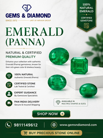 New Delhi, Jewelry, INR 28840,  Buy Precious Stones Online | Certified Natural Emerald (Panna) Stone