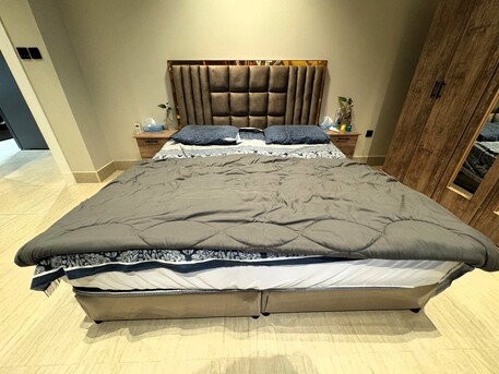 Riyadh, Furniture, SAR 2000,  New King Size Bed Set With Mattress And 2 Side Tables Plus 6 Door Wardrobe