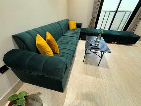 Riyadh, Furniture, SAR 1800,  New Sofa Set Flexible 9 Seater Large 3+3+1+1+1 Plus 4 Cushions