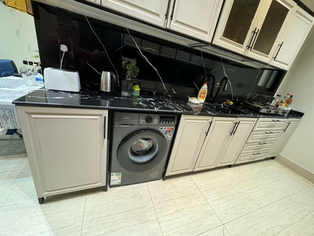 Riyadh, Household Items, SAR 4800,  Modern 2 Walls Kitchen Setup Cabinets Marble Countertop Sink Imported Sink Mixture
