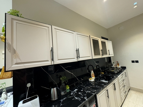 Riyadh, Household Items, SAR 4800,  Modern 2 Walls Kitchen Setup Cabinets Marble Countertop Sink Imported Sink Mixture