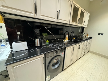 Riyadh, Household Items, SAR 4800,  Modern 2 Walls Kitchen Setup Cabinets Marble Countertop Sink Imported Sink Mixture