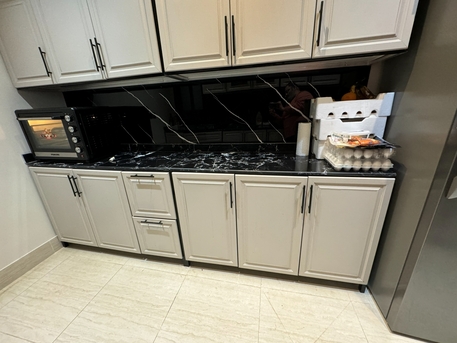 Riyadh, Household Items, SAR 4800,  Modern 2 Walls Kitchen Setup Cabinets Marble Countertop Sink Imported Sink Mixture
