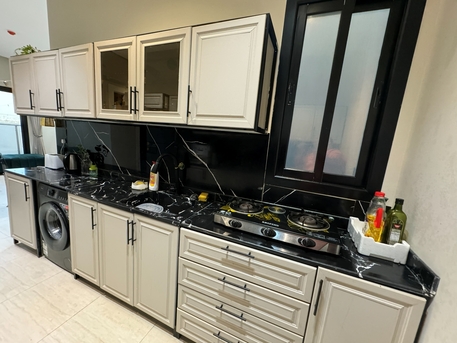 Riyadh, Household Items, SAR 4800,  Modern 2 Walls Kitchen Setup Cabinets Marble Countertop Sink Imported Sink Mixture