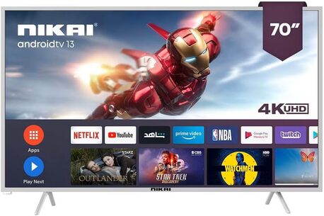 Riyadh, Electronics, SAR 1500,  New 70 Inch Smart TV Nikai UHD70SLED Frameless Design WIFI Android Smart Apps