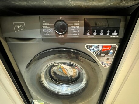 Riyadh, Appliances, SAR 900,  New Impex 8 Kg Front Load Washing Machine 1200 RPM BLDC Inverter Motor 11 Wash Programs