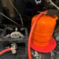 SAR 200,  Single Burner Cast Iron Gas Stove + Small Gas Cylinder + Gas Pipe