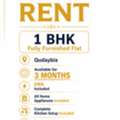 BHD 150/month,  Furnished,  1 BR,  1 BHK With EWa Fully Furnished 3 Months