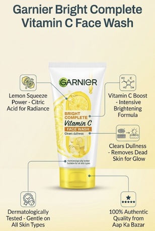 Noida, Health & Beauty Items, INR 219,  Garnier Bright Complete Vitamin C Face Wash At Aap Ka Bazar
