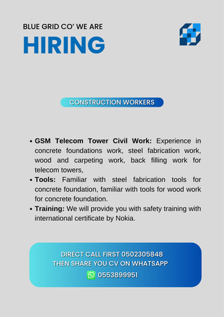 Riyadh, Jobs, Construction Workers Required