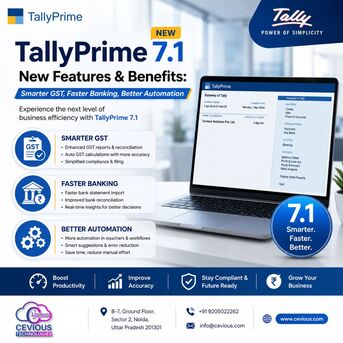 Noida, Computer, TallyPrime 7.1 New Features & Benefits: Smarter GST, Faster Banking, Better Automation