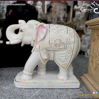 Jaipur, Collectibles, INR 25000,  White Marble Elephant Statue For Prosperity & Luck