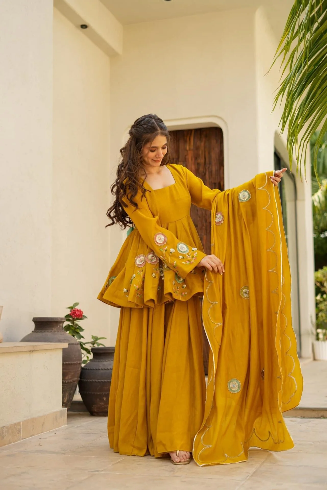 Jaipur, Clothing & Accessories, INR 6500,  Buy Jassica Mustard Sharara Set Online