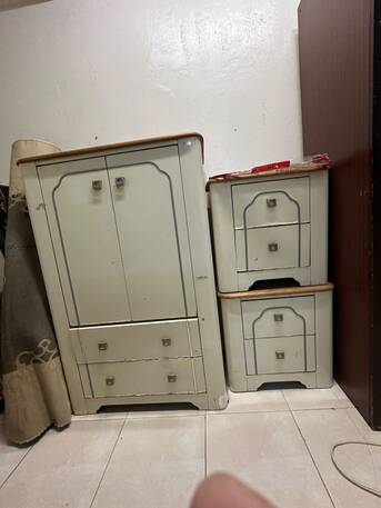 Dammam, Furniture, SAR 100,  Solid Wooden Wardrobe With Two Side Tables