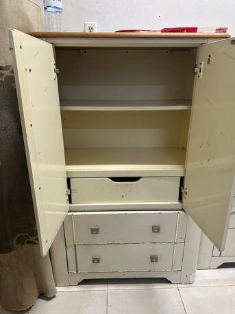 Dammam, Furniture, SAR 100,  Solid Wooden Wardrobe With Two Side Tables
