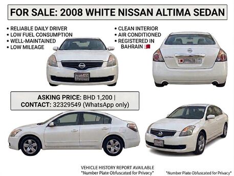 Manama, Vehicles, Cars & Trucks , BHD 1200,  Nissan Altima,  2008,  Automatic,  280207 KM,