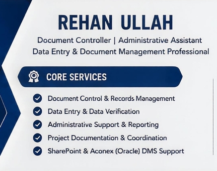 Riyadh, Job Seekers, Document Controller | Administrative Assistant | Data Entry Professional