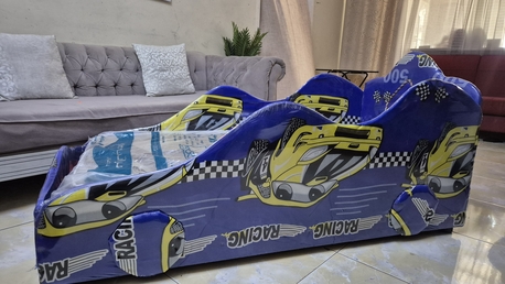 Dammam, Furniture, SAR 350,  Kids Racing Car Bed With Brand New Mattress &ndash; Excellent Condition!