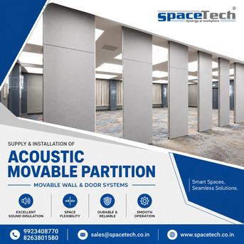 Pune, Interior Design, Acoustic Sliding Folding Partition - SpaceTech