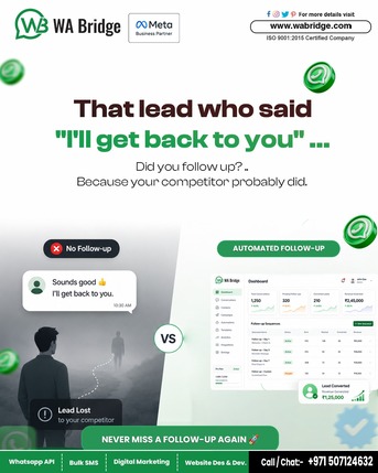 Dubai, Marketing, Never Miss A Follow-Up Again With WhatsApp Automation - WA  Bridge