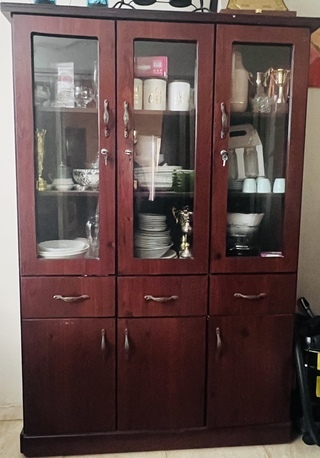 Jubail, Household Items, SAR 300,  Cupboard Wooden/glass Door Excellent Condition