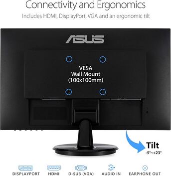 East Riffa, Computers, BHD 48,  ASUS VA24D 23.8" IPS Full HD Monitor | 100Hz Refresh Rate | Brand New | HDMI DP VGA