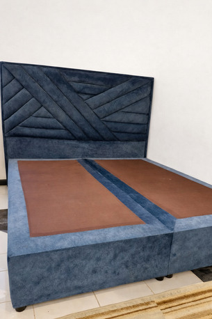 Al Aziziyah, Furniture, SAR 850,  Bed Frame 200 X180 Cm-Navy Velvet, Used In Excellent Condition