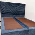SAR 850,  Bed Frame 200 X180 Cm-Navy Velvet, Used In Excellent Condition