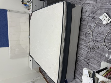Jeddah, Household Items, SAR 1000,  White Queen Size Bed With 3 Door Cupboards And Side Tables With 20inch Medicated Mattress