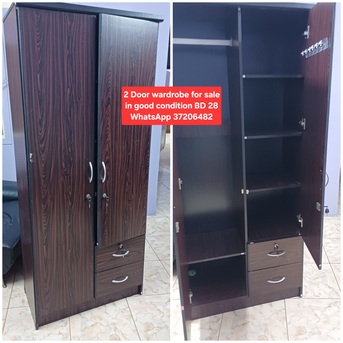 Manama, Furniture, BHD 28,  ✅️ 2 Door Wardrobe For Sale In Good Condition With Delivery