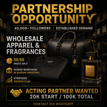 Dubai, Business Partners, Urgently Looking For Working Partner For Wholesale Business